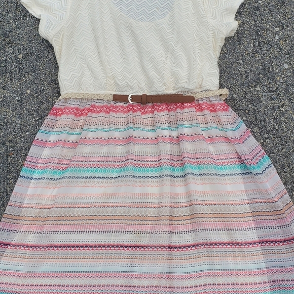 Maurices Cream and Multicolor Chevron Dress - Picture 4 of 8